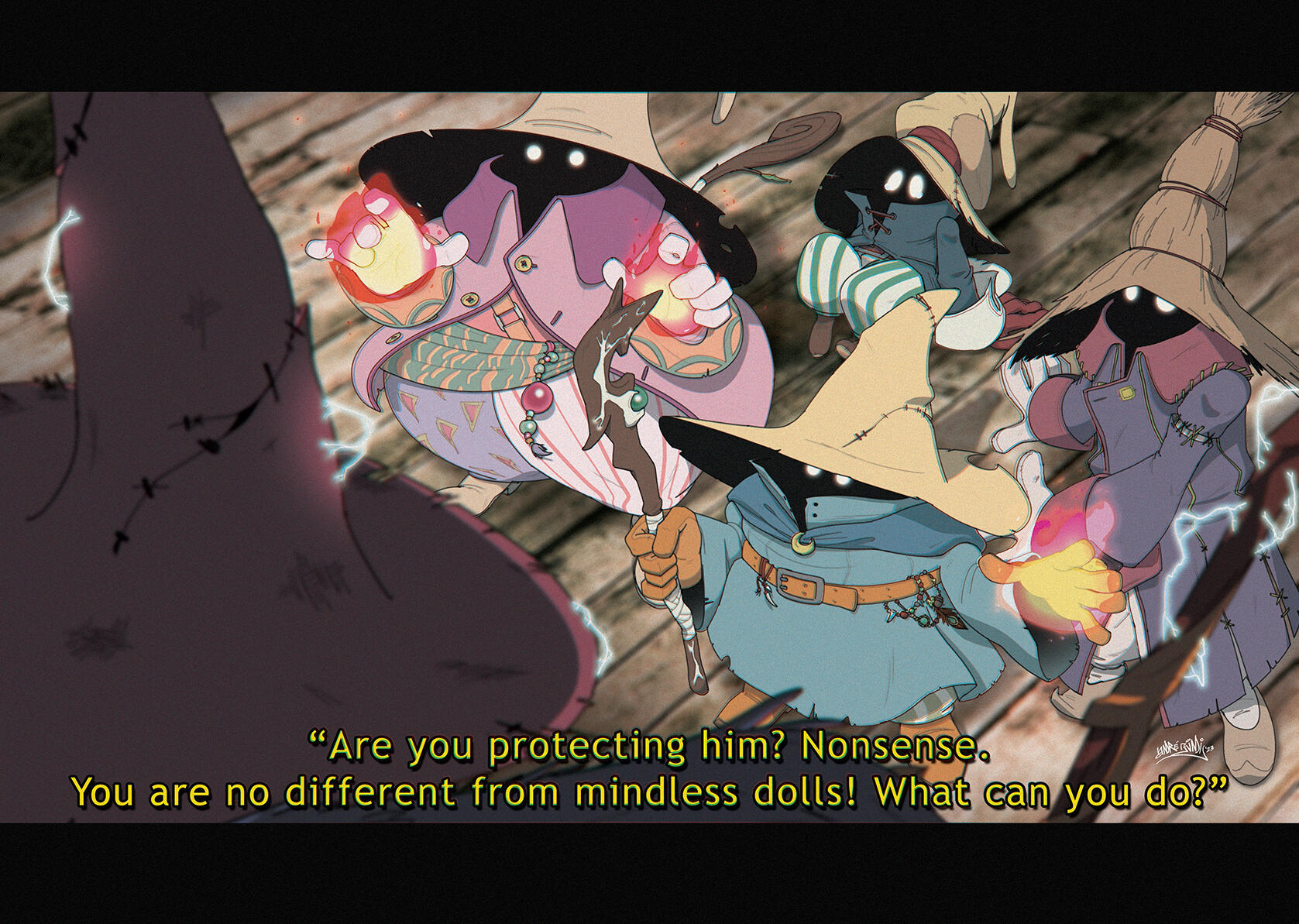 Page spread for You're Not Alone FFIX Zine